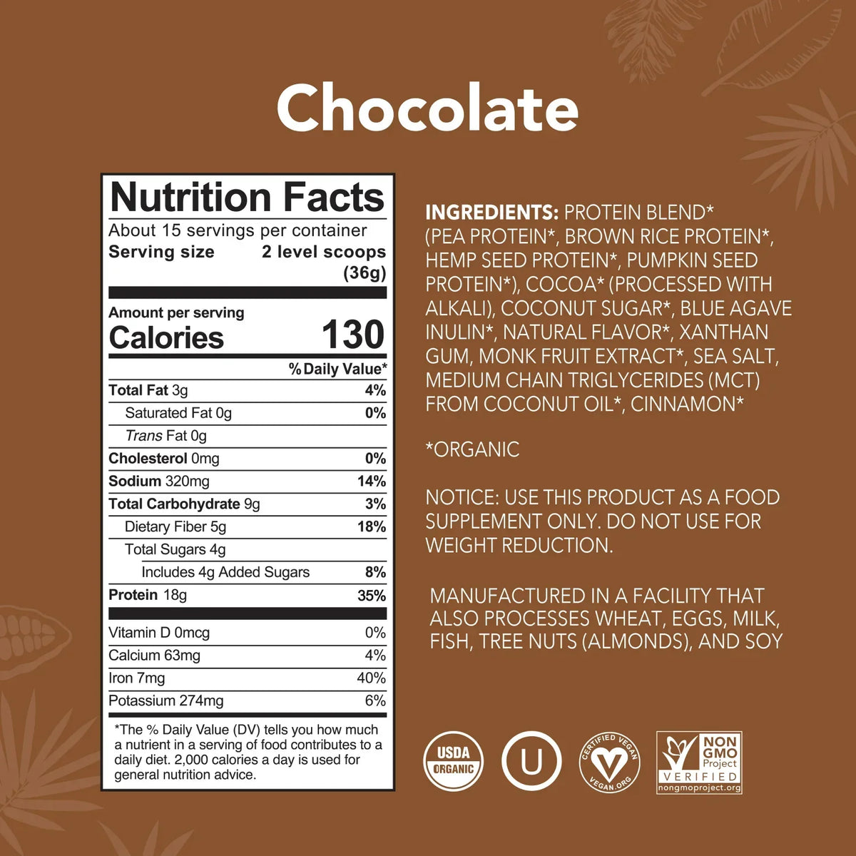 Chocolate - Protein Powder - Plant-Based Fuel for Busy Days D4