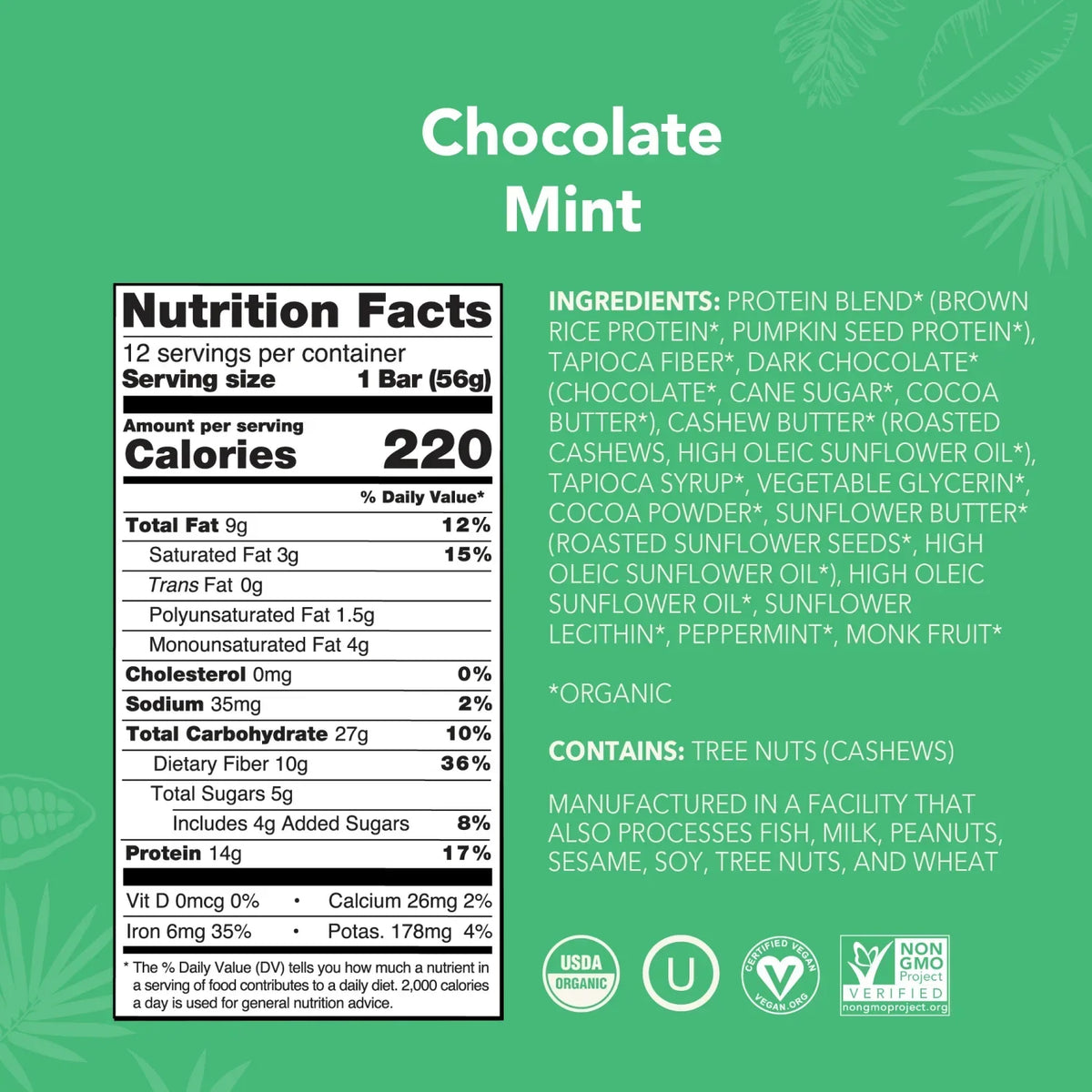 Chocolate Mint - Protein Bars - Clean Energy, Deliciously Made D6