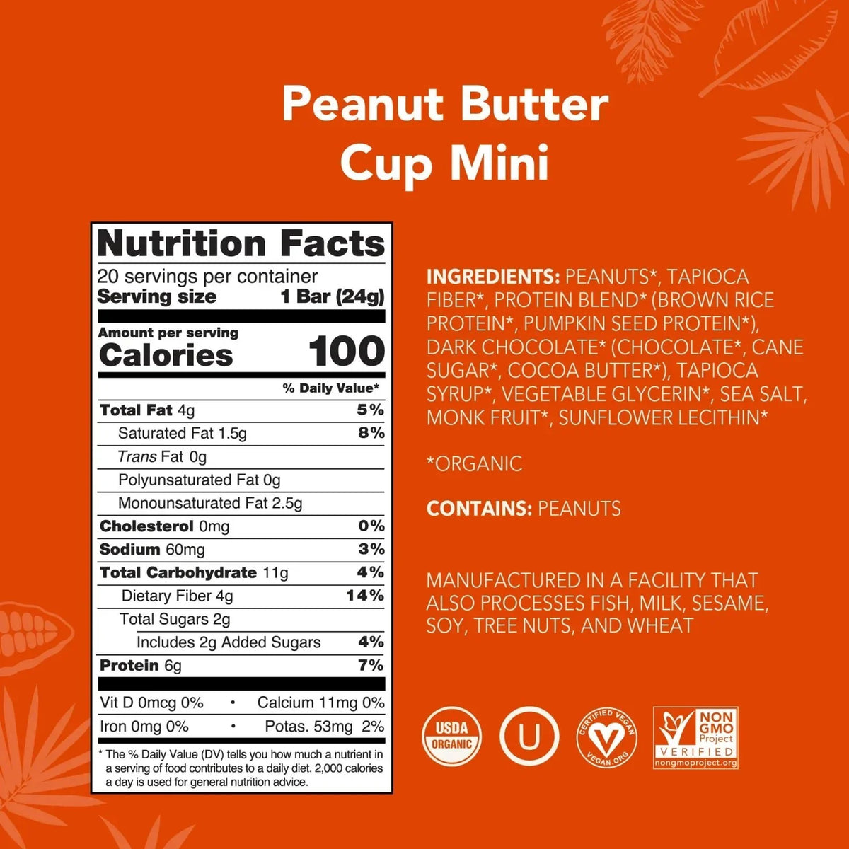 Peanut Butter Cup - Mini Bars - Plant-Based Fuel for Busy Days C6