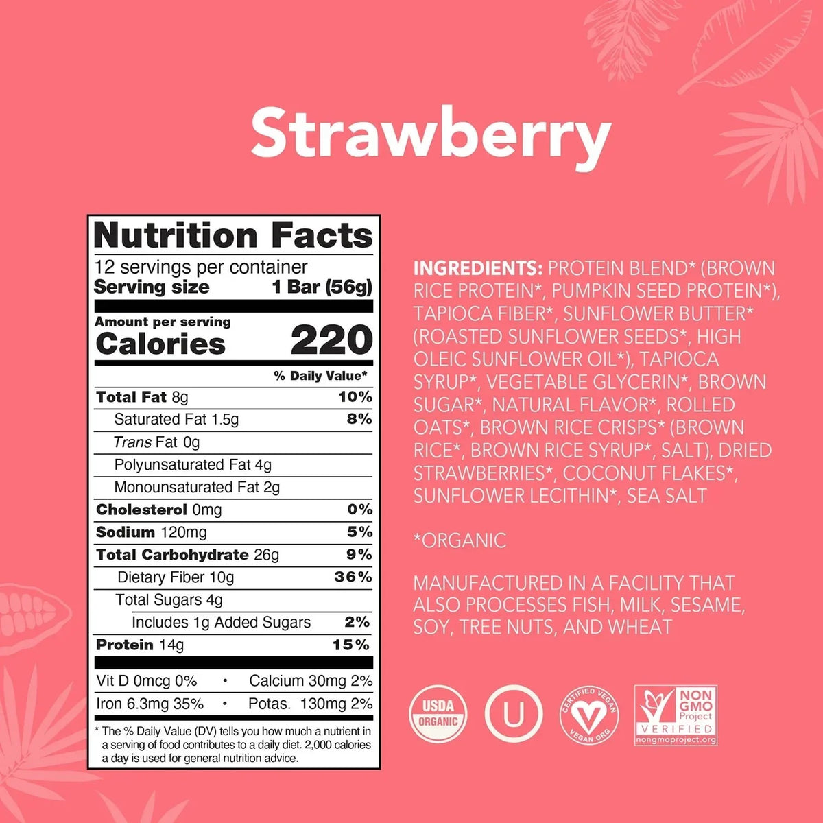 Strawberry - Protein Bars - Protein-Packed and Ready to Go J5