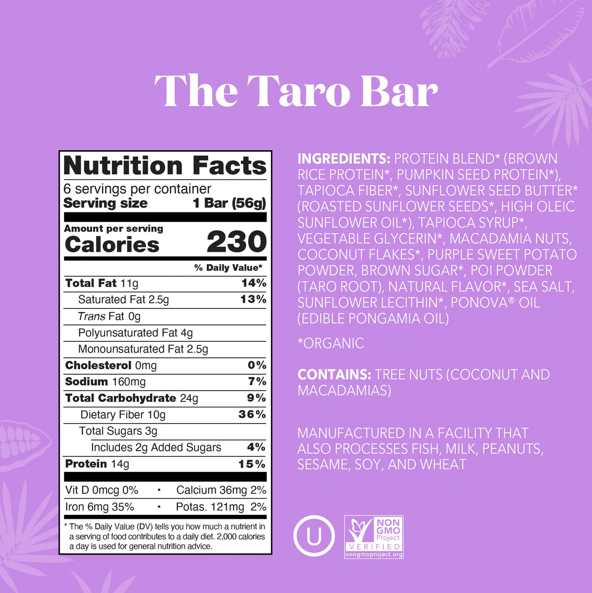 The Taro Bar - Protein Bars - Everyday Nutrition Made Delicious F2